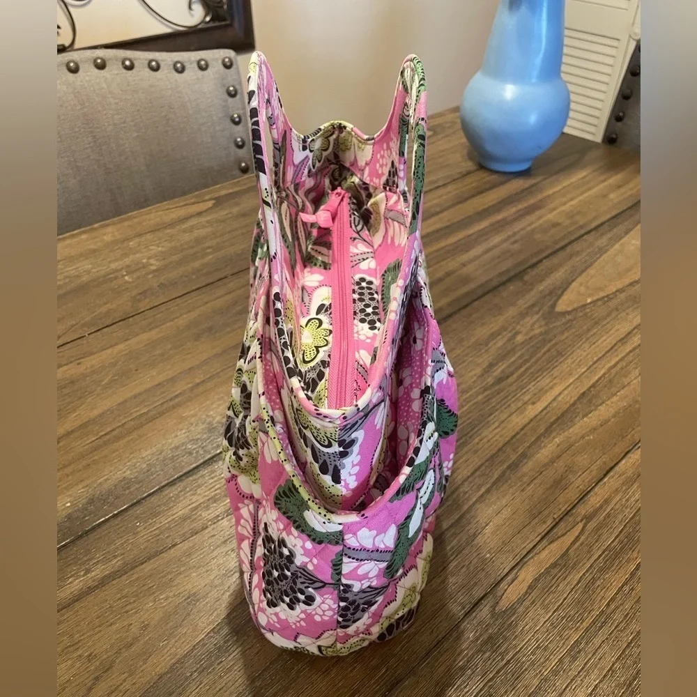 Vera Bradley Abby Priscilla Pink Green 12177-124 Satchel Purse Hand Bag Floral - Picture 7 of 9